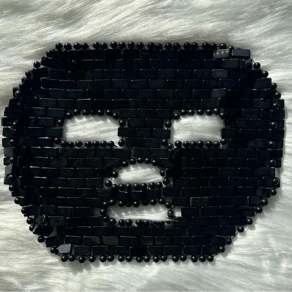 New Black Obsidian Natural Crystal Stone Beaded Facemask